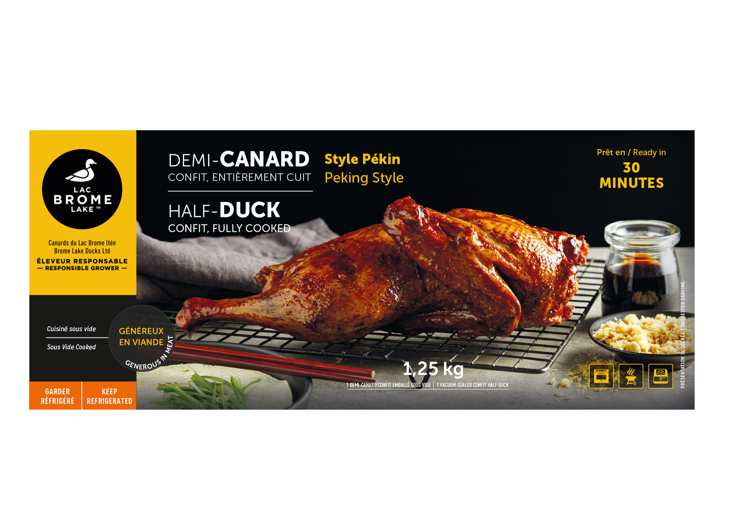 Half-duck confit, fully cooked, Pekin style - Canards du Lac Brome