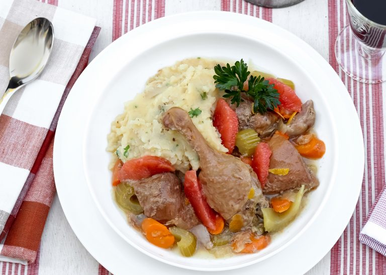 Ragoût de canard au rhum et aux pamplemousses rouges - Canards du Lac Brome